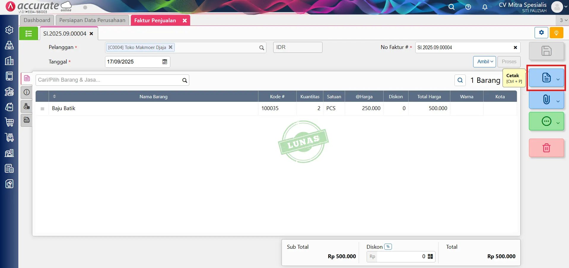 setting printer dot matrix